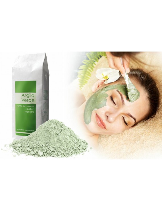 Organic French Green Clay Super Fine Powder Face Mask Body Skin Exfoliation (Πρασινος Αργιλος 1kg)