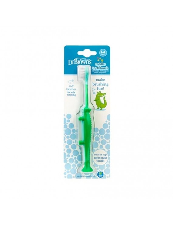 Dr. Brown's Toddler Toothbrush HG 059 Βρεφική/Παιδική Οδοντόβουρτσα Πράσινος Κροκόδειλος, 1-4 ετών, 1τεμ