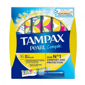 Tampax Pearl Compak Regular Ταμπόν με Απλικατέρ 16Τμχ.