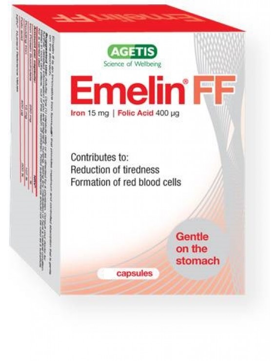 Agetis Emelin® FF - Πρωτεϊνοηλεκτρικός Σίδηρος + Φολικό Οξύ 60Tabl