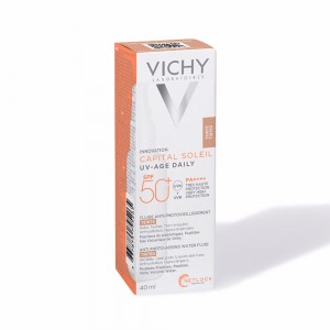 Vichy Capital Soleil UV-Age Daily Tinted Light SPF50+ Λεπτόρρευστο Αντιηλιακό Προσώπου με Χρώμα, 40ml