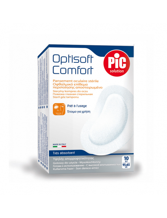 Pic Solution Optisoft Comfort Αποστειρομένο Οφθαλμικό Επίθεμα 95mm Χ 65mm 10τμχ