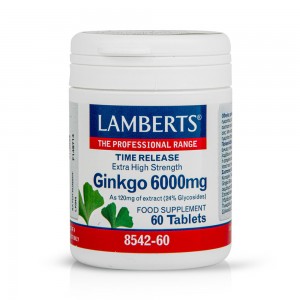 Lamberts Ginkgo Biloba Extract 6000mg, 60 Tablets 
