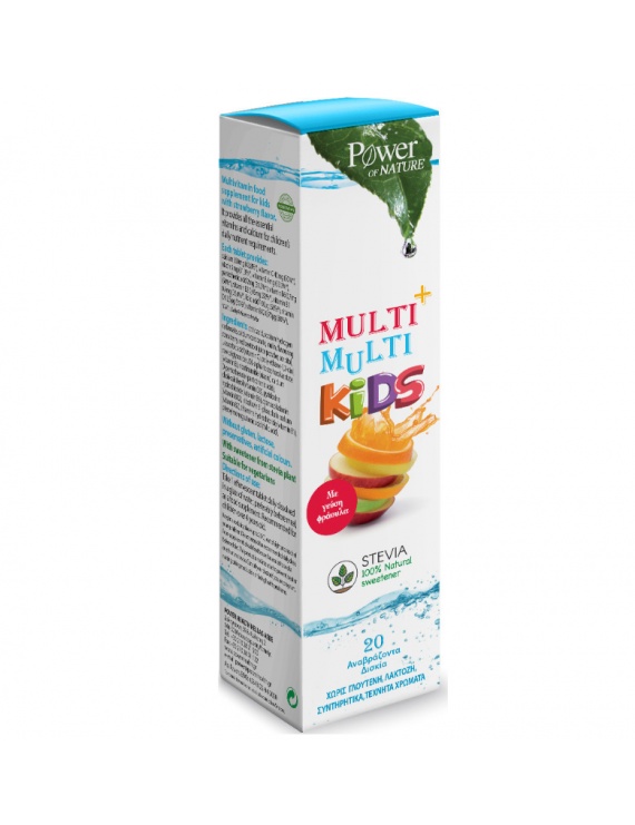 Power Of Nature Multi + Multi Kids Stevia με Γεύση Φράουλα 20 Eff.Tabs