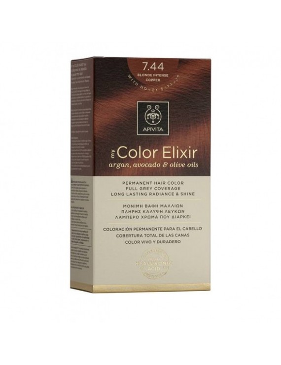 Apivita My Color Elixir 7.44 Βαφή Μαλλιών Ξανθό Έντονο Χάλκινο