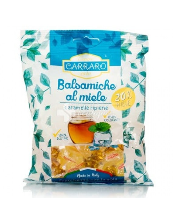 Carraro Caramelle Balsamiche al Miele - Καραμέλες για το Λαιμό με Μέλι & Ευκάλυπτο, 100gr