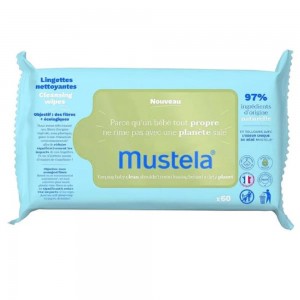 Mustela Natural Fiber Cleansing Wipes Απαλά Οικολογικά Μαντηλάκια Καθαρισμού, 60τεμ
