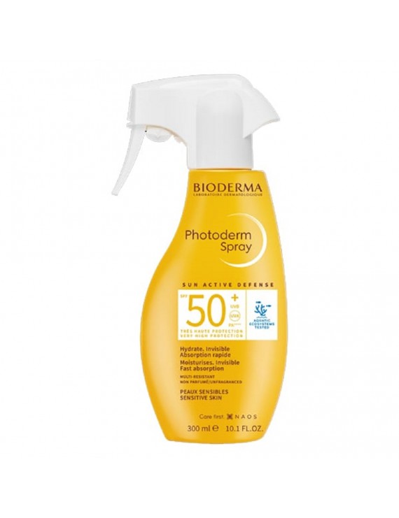 Bioderma Photoderm Spray Sun Active Defense SPF50+ Αντηλιακό για Πρόσωπο & Σώμα σε Μορφή Spray για Ευαίσθητο Δέρμα, 300ml