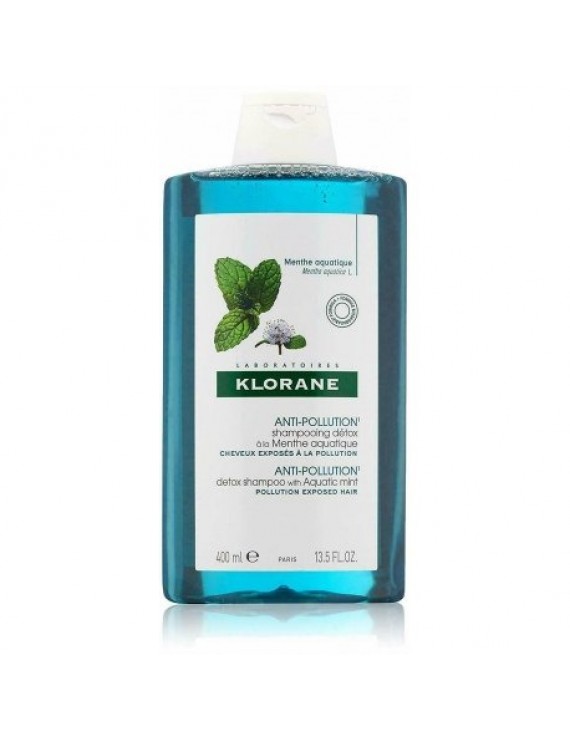 Klorane Anti-Pollution Detox Shampoo with Aquatic Mint Σαμπουάν Αποτοξίνωσης, 400ml