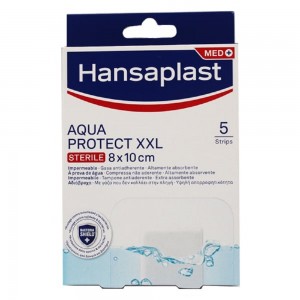 Hansaplast Aqua Protect XXL STERILE Αδιάβροχα Επιθέματα για την Κάλυψη & την Προστασία Πληγών 8x10cm, 5τεμ