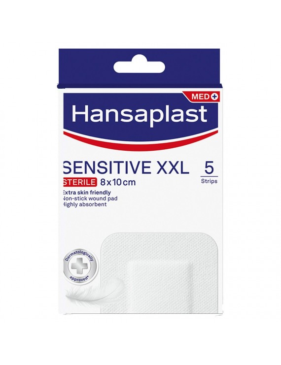 Hansaplast Sensitive XXL Sterile 8x10cm, 5 Τεμάχια