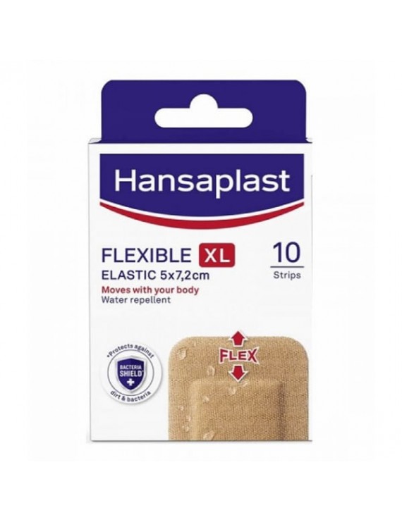 Hansaplast Flexible XL Strips Ελαστικά Επιθέματα, 5x7,2cm, 10τεμ