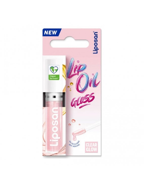 Liposan Lip Oil Gloss Clear Glow Άμεσης Ενυδάτωσης Vegan Friendly, 5.5ml