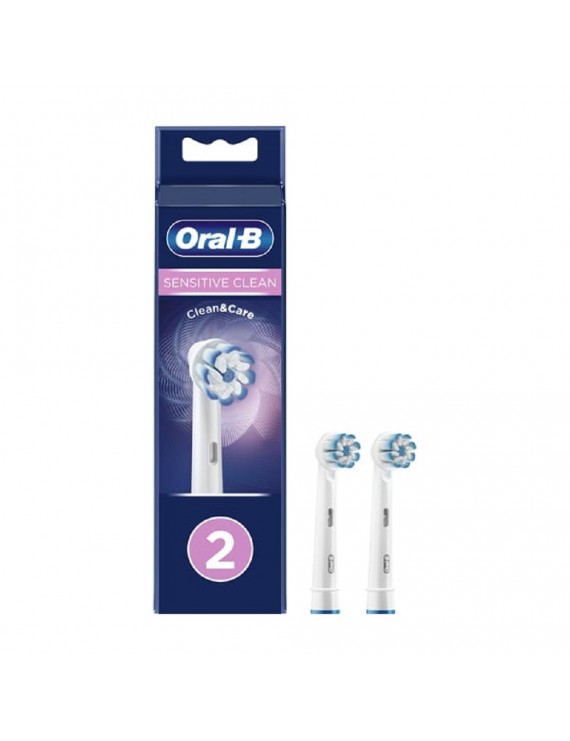 Oral-B Sensitive Clean Ανταλλακτικές Κεφαλές με Λεπτές Ίνες για Ευαίσθητα Ούλα, 2τεμ