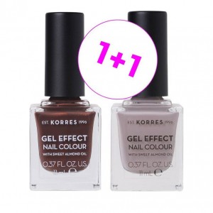 Korres Set Gel Effect Nail Colour 61 Sea Shell 11ml + Δώρο Gel Effect Nail Colour 35 Cocoa Cream 11ml
