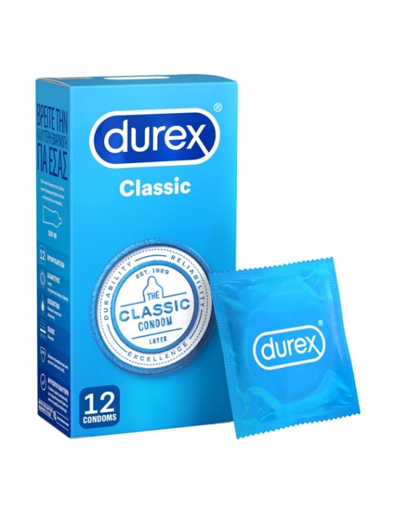 Durex Classic The Beloved Original Προφυλακτικά Με Ήπια Λίπανση, 12τεμ
