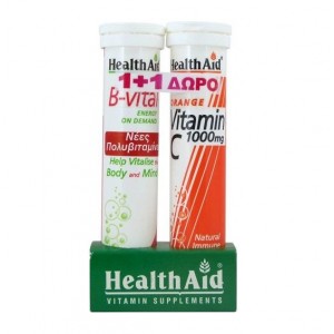 HEALTH AID - PROMO PACK 1+1 B-Vital - 20eff. tabs ΜΕ ΔΩΡΟ Vitamin C 1000mg - 20eff.tabs