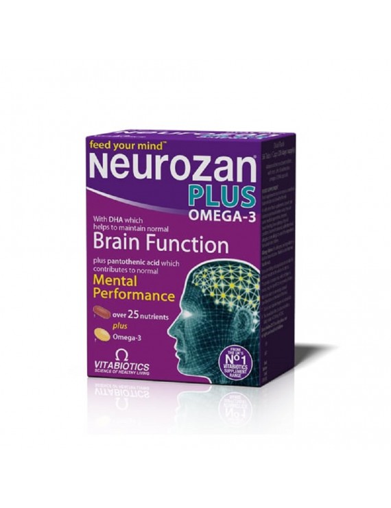 Vitabiotics Neurozan Plus Omega- 3 Συμπλήρωμα Διατροφής που Ενισχύει την Εγκεφαλική Λειτουργία, 28 tab & 28 caps