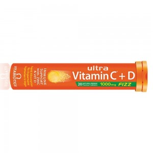 Vitabiotics Ultra Vitamin C+D & Zinc Βιταμίνη C+D & Ψευδάργυρος σε Ένα Δισκίο 1000mg C/400 IU D3, 20tabs