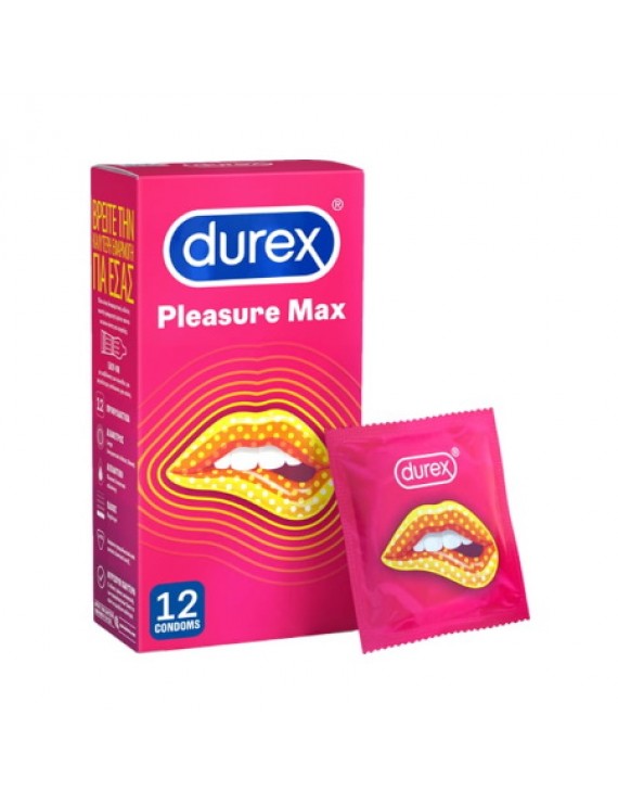 Durex Pleasuremax Προφυλακτικά με Ανάγλυφες Κουκίδες & Ραβδώσεις, 12τεμ