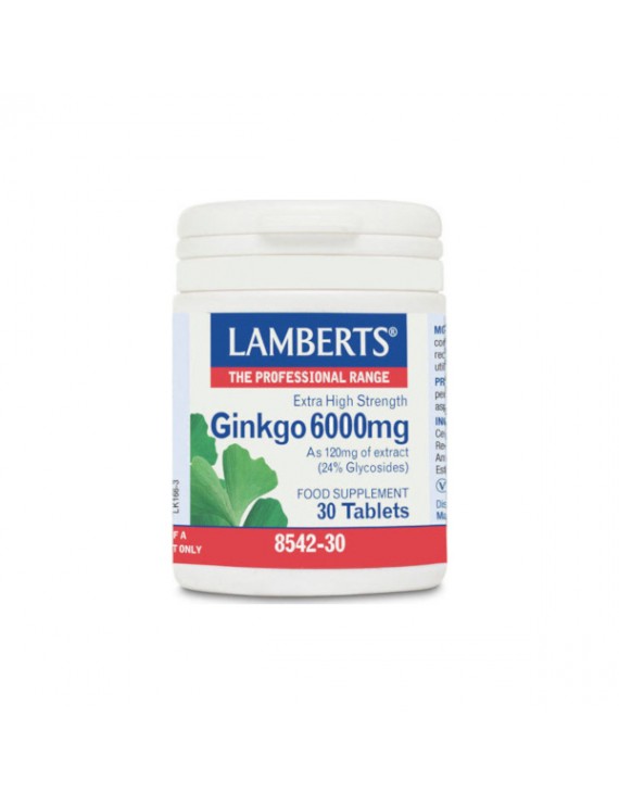 Lamberts Ginkgo Biloba Extract 6000mg 30 tabs