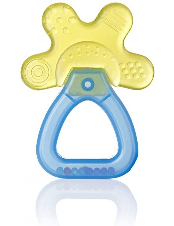Cool and Calm Teether καταπραϋντικός δακτύλιος για την οδοντοφυΐα χρώμα κίτρινο/μπλε της Brush Baby