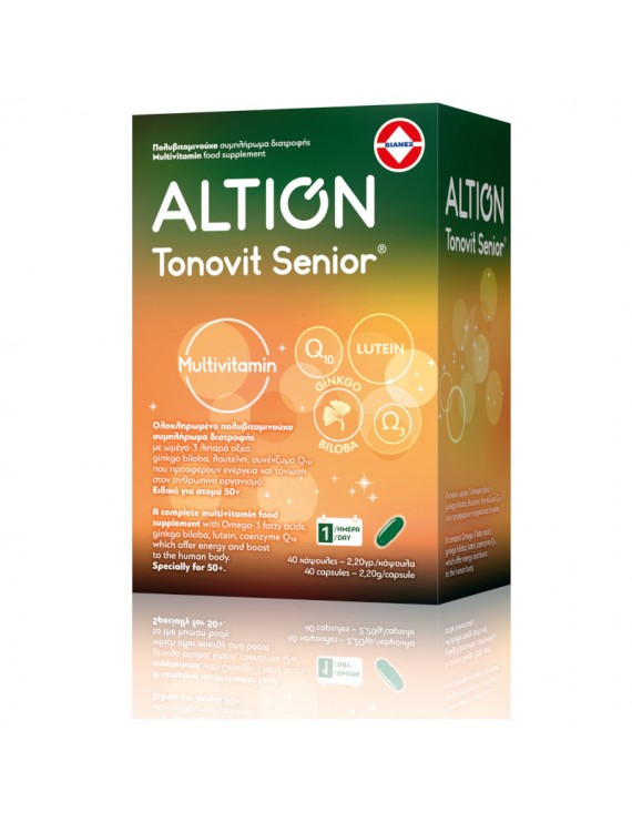 Altion Tonovit Senior Ολοκληρωμένο Πολυβιταμινούχο Συμπλήρωμα Διατροφής για άτομα 50+, 40caps 