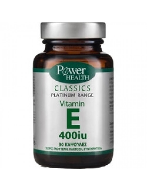 Power Health Classics Platinum Vitamin E 400iu Για Αναπαραγωγή & Δέρμα 30 Κάψουλες