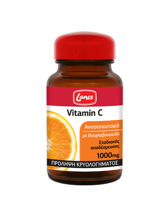 Lanes Vitamin C 1000mg Συμπλήρωμα διατροφής με βιτ. C & βιοφλανοειδή 60 μασώμενες ταμπλέτες
