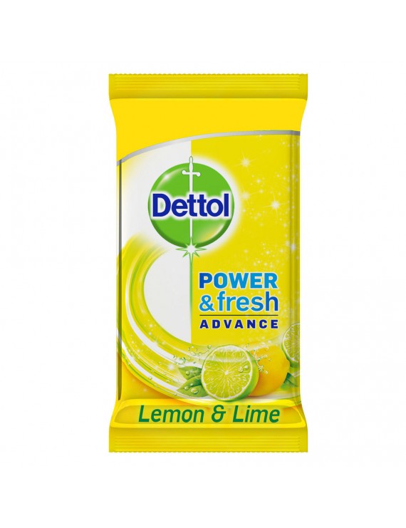Dettol Αντιβακτηριδιακά Μαντηλάκια Καθαρισμού Επιφανειών με Άρωμα Λεμόνι & Lime, 40 τεμάχια