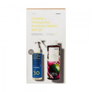 Korres Promo Ginseng & Hyaluronic Splash Sunscreen SPF30, 150ml & Αφρόλουτρο με Τζιντζερ Μοσχολέμονο, 250ml