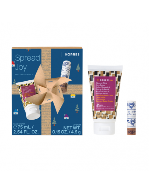 Korres Promo Spread Joy Winter Essentials Hand Cream Θρεπτική Κρέμα Χεριών, 75ml & Lip Balm Βούτυρο Κακάο, 4,5g, 1σετ