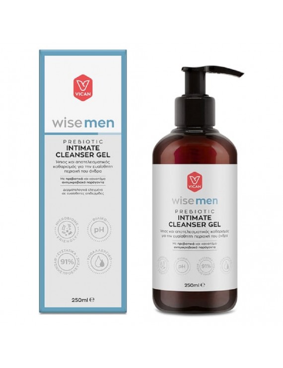 Vican Wise Men Prebiotic Intimate Cleanser Gel Τζελ Καθαρισμού για την Ευαίσθητη Περιοχή του Άνδρα, 250ml
