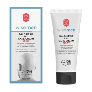 Vican Wise Men Bald Head 3in1 Care Cream Spicy Αντιηλιακή, Καταπραϋντική & Προστατευτική Κρέμα για το Δέρμα της Κεφαλής SPF20, 100ml