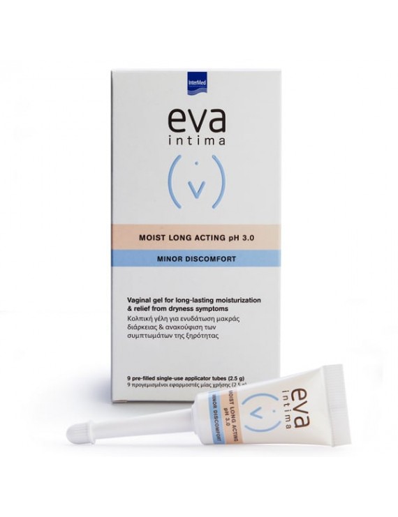 Eva Moist Long Acting pH3.0 , Υγραντική κολπική γέλη με υαλουρονικο οξυ 9 εφαρμοστες