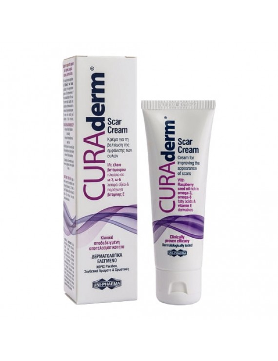 Curaderm Scar Cream Κρέμα για την Βελτίωση της Εμφάνισης των Ουλών, 50ml