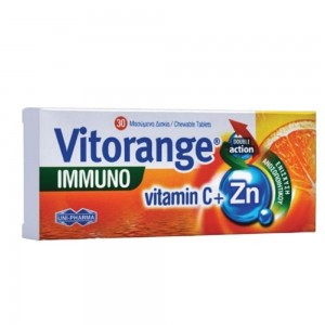 Vitorange Immuno Vitamin C + Zn Συμπλήρωμα Διατροφής με Βιταμίνη C & Ψευδάργυρο, 30chew. tabs