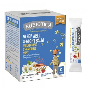 Eubiotica Sleep Well & Night Balm Τσάι με Μελατονίνη, Χαμομήλι & Μέντα, 20x7.8gr