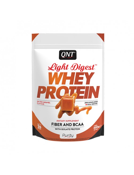 QNT Light Digest Whey Protein Salted Caramel Πρωτειΐνη Ορού Γάλακτος 500g.