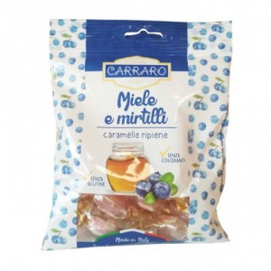 Carraro Caramelle Miele e Mirtilli Καραμέλες για το Λαιμό με Μέλι & Μύρτιλλο, 100gr