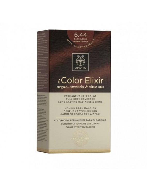 Apivita My Color Elixir 6.44 Βαφή Μαλλιών Ξανθό Σκούρο Έντονο Χάλκινο
