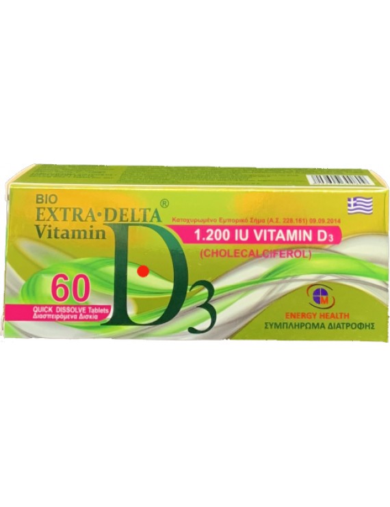ENERGY HEALTH - Bio Extra Delta Vitamin D3 1200IU - 60tabs