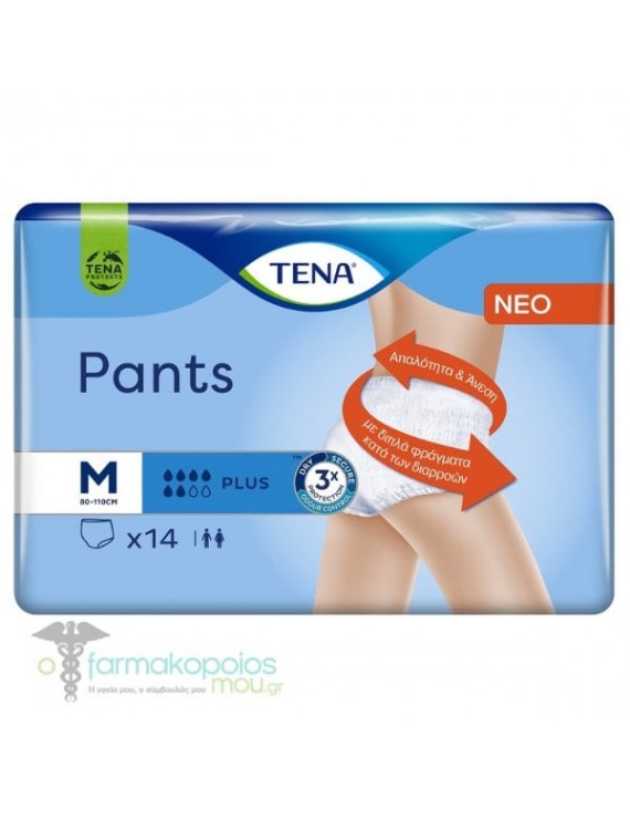 Tena Pants Plus Medium Προστατευτικά Εσώρουχα Ακράτειας, 14τεμ