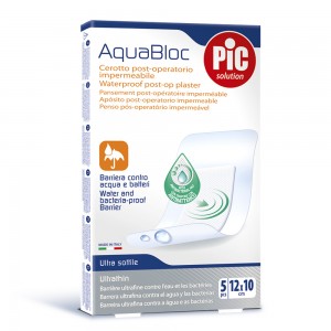 PIC Solution AquaBloc Waterproof UltraThin Antibacterial Post-op Plasters 12x10cm 5τμχ