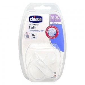 Chicco Physio Soft (01810-01) Ανατομική Πιπίλα Σιλικόνη Διάφανο Λευκό Χρώμα για Ηλικίες 16-36m, 1τεμ