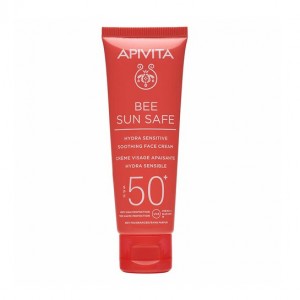 Apivita Bee Sun Safe Sensitive SPF50+ Αντηλιακή Καταπραϋντική Κρέμα Προσώπου για Ευαίσθητες Επιδερμίδες 50ml.