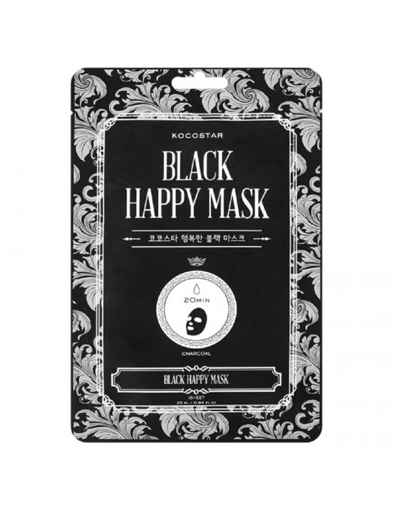 Kocostar Black Happy Mask Μάσκα Καθαρισμού για Πρόσωπο με Άνθρακα, 1τεμ