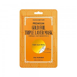 Kocostar Premium Gold Foil Triple Layer Mask Μάσκα Προσώπου για Ενυδάτωση, 25ml