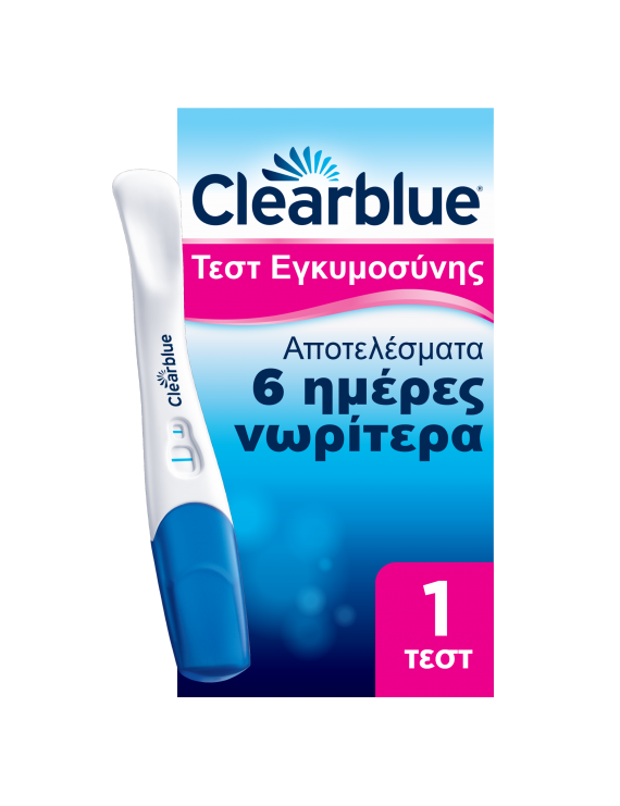 Clearblue Τεστ Εγκυμοσύνης Εξαιρετικά Πρώιμης Ανίχνευσης Αποτελέσματα 6 Ημέρες Νωρίτερα, 1τεμ. 