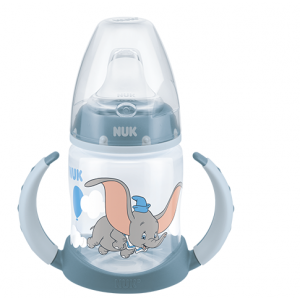 Nuk First Choice Learner Bottle Disney Baby Blue Μπιμπερό Εκπαίδευσης με Μαλακό Ρύγχος και Λαβές για Παιδιά Ηλικίας 6-18 Μηνών Μπλε 150ml.